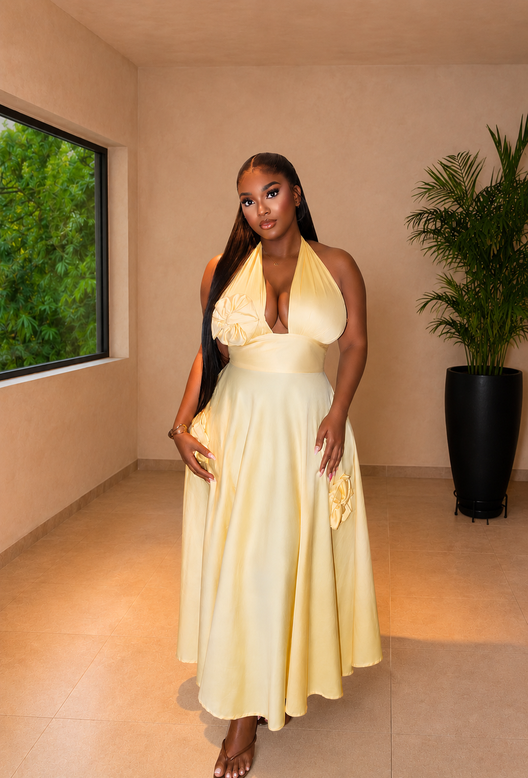 Edna Dress in Butter Yellow