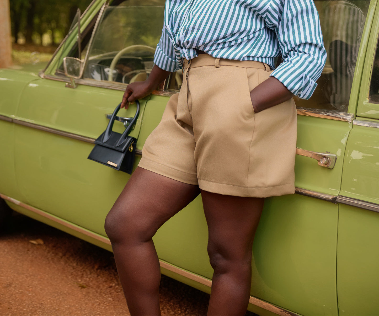 Khaki Cotton Shorts